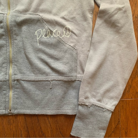 American Buddha Tonal Gray Peace Hoodie - Size S - Picture 5 of 6